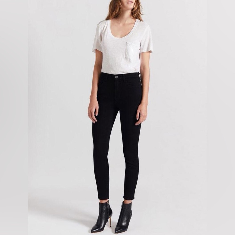 Current/Elliott Black High-Rise Skinny Jeans